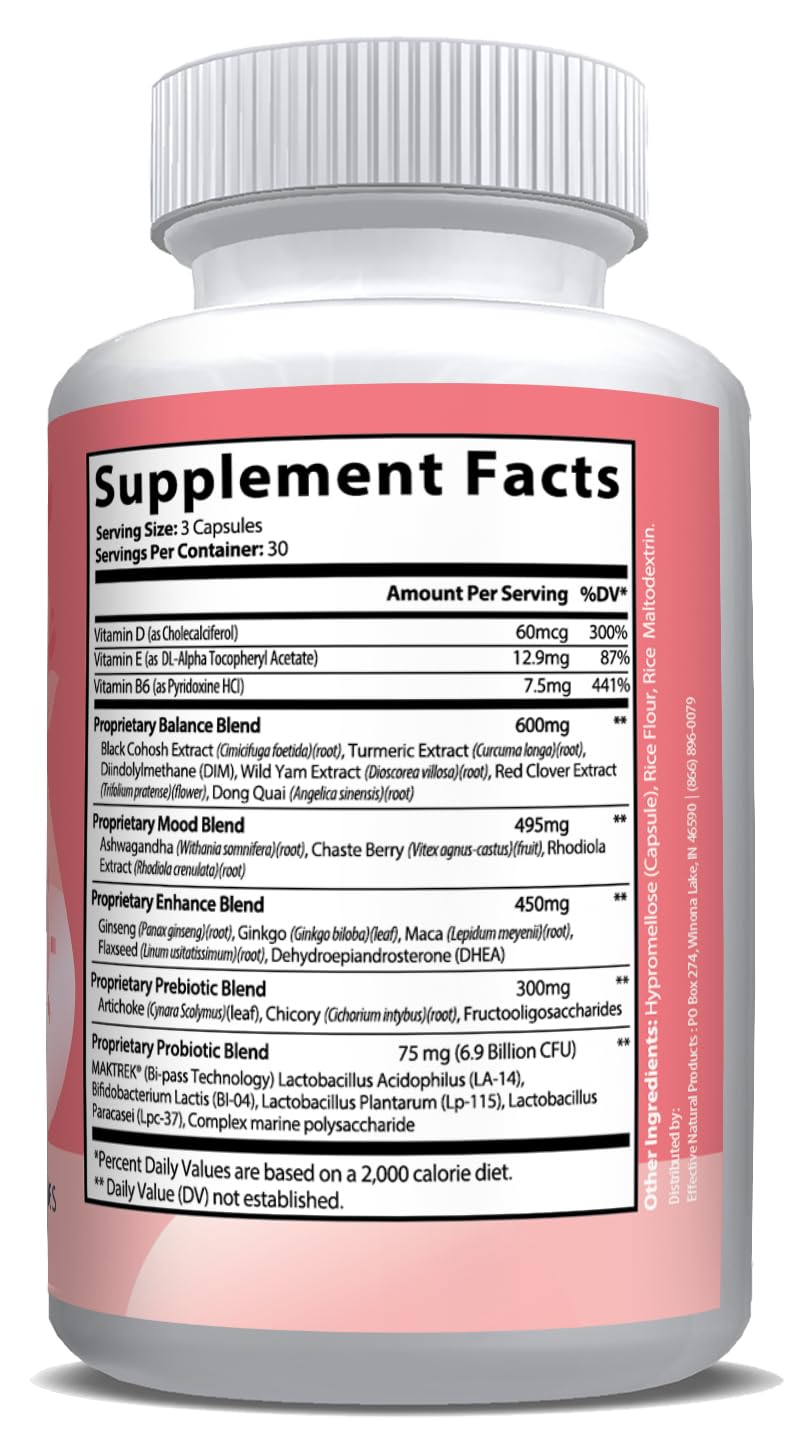 ENP Menopause Support bottle side view highlighting steady energy.