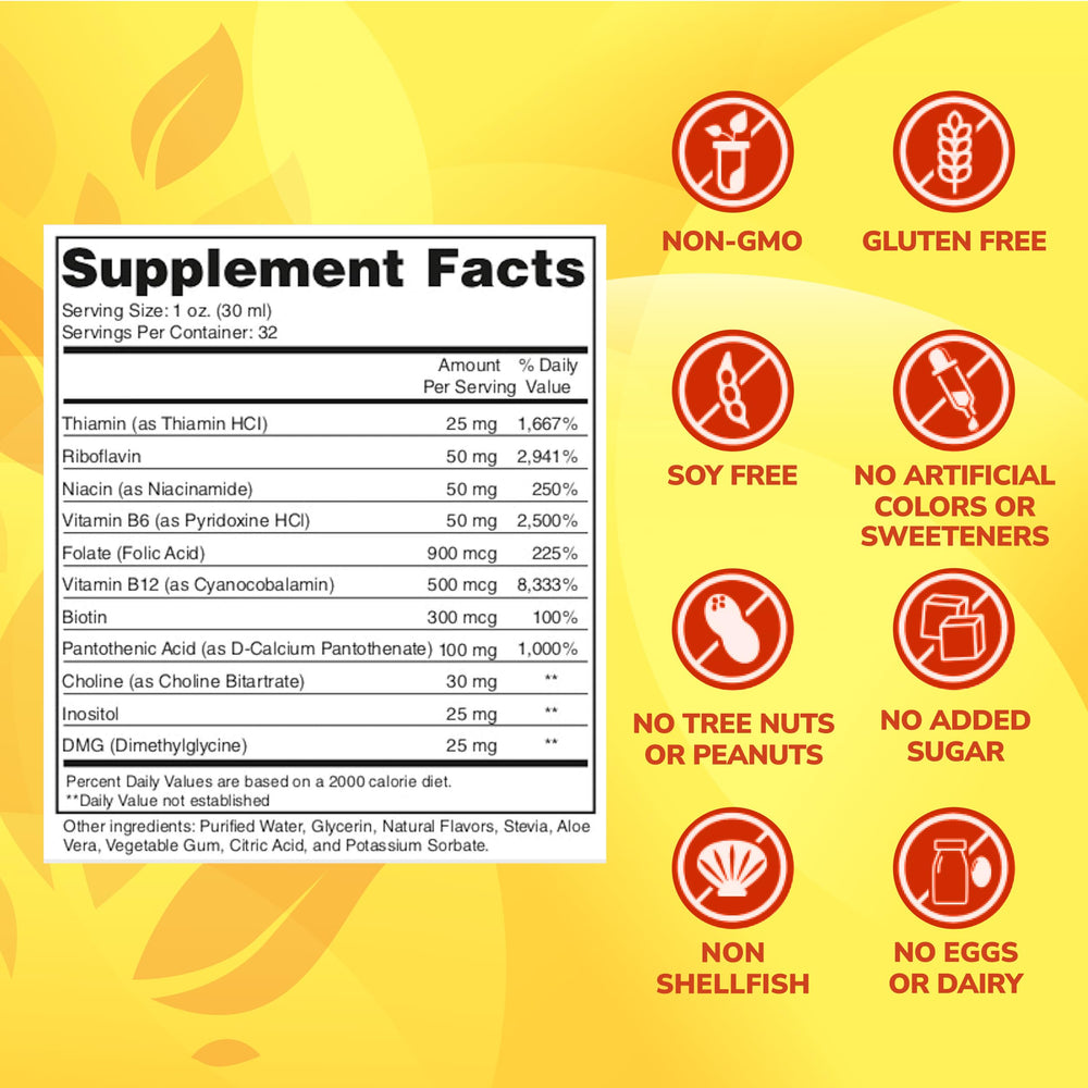 ENP Super B Complex Liquid label close-up showing high-absorption formula for energy