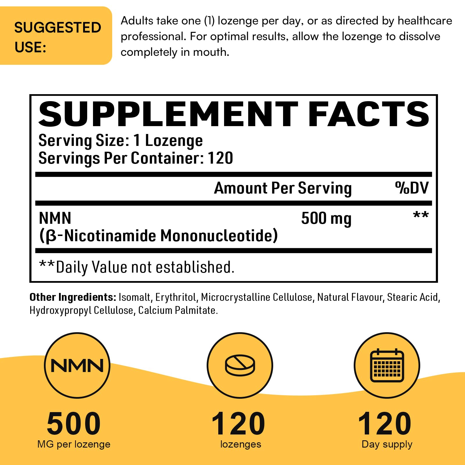 Vegan, non-GMO Enprotess NMN label on a clear bottle