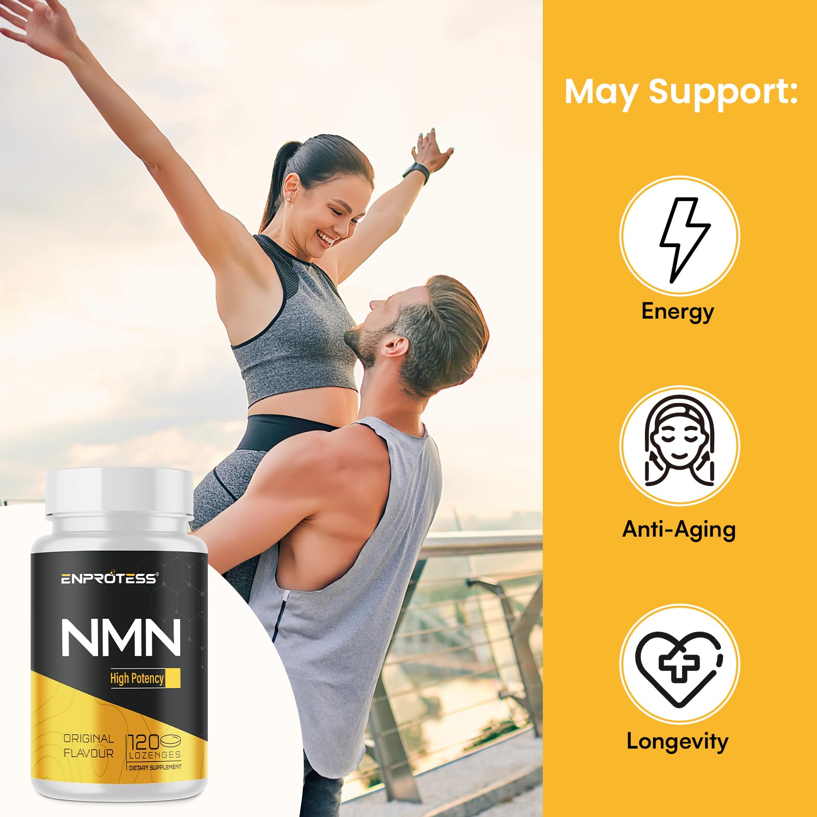 Gluten-free and soy-free Enprotess NMN label for clean nutrition