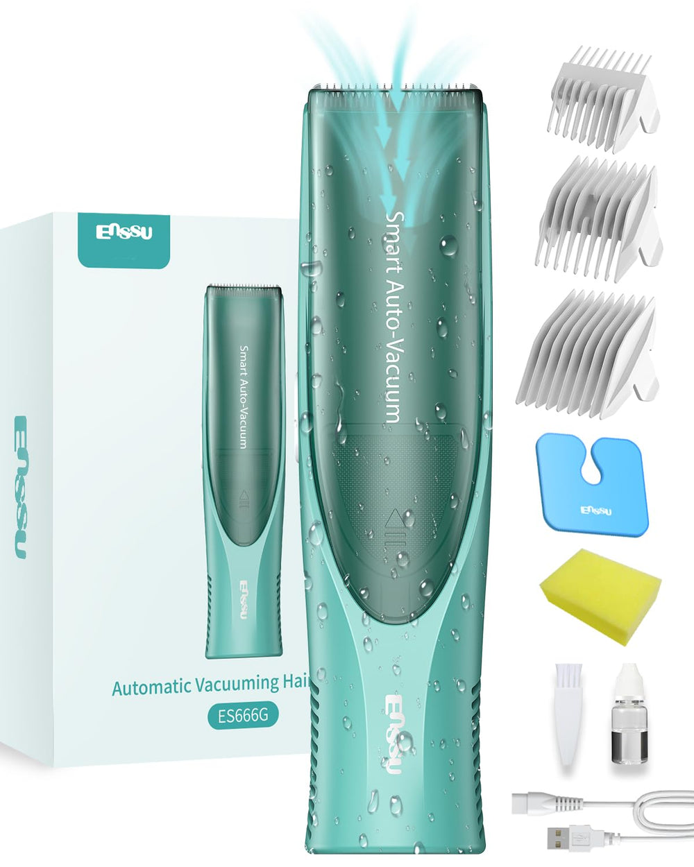 ENSSU baby hair clipper in cordless mode for mess-free grooming