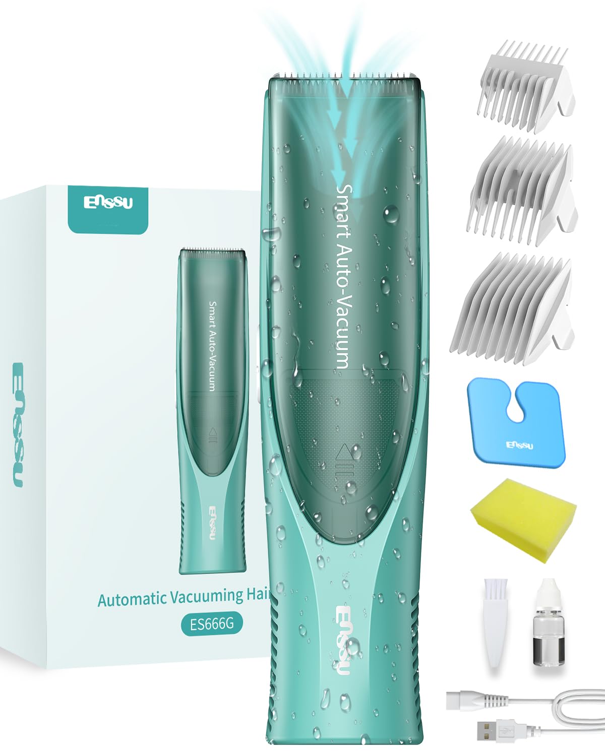 ENSSU baby hair clipper in cordless mode for mess-free grooming