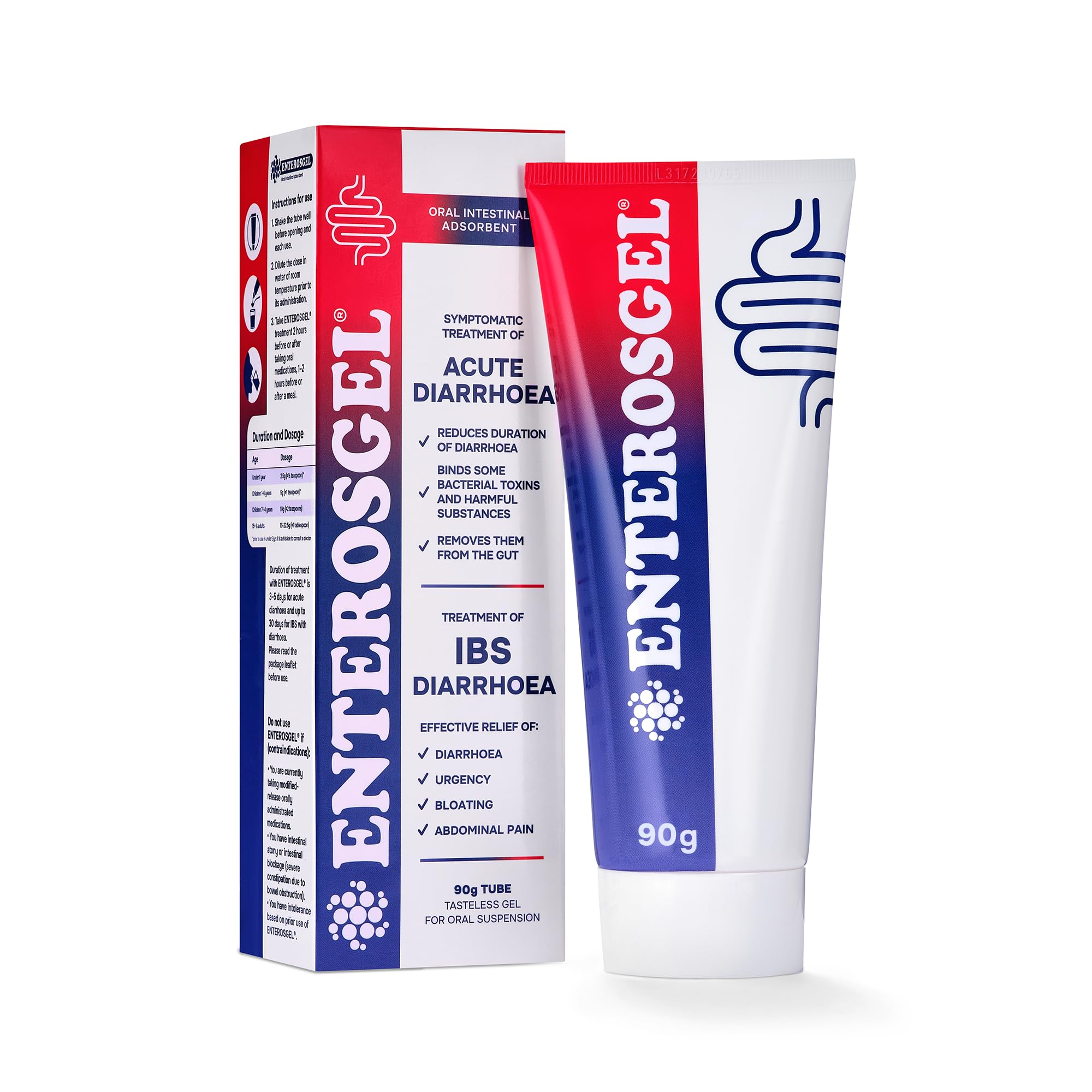 Enterosgel detox tube 90 g pouring, offering convenient gut support.