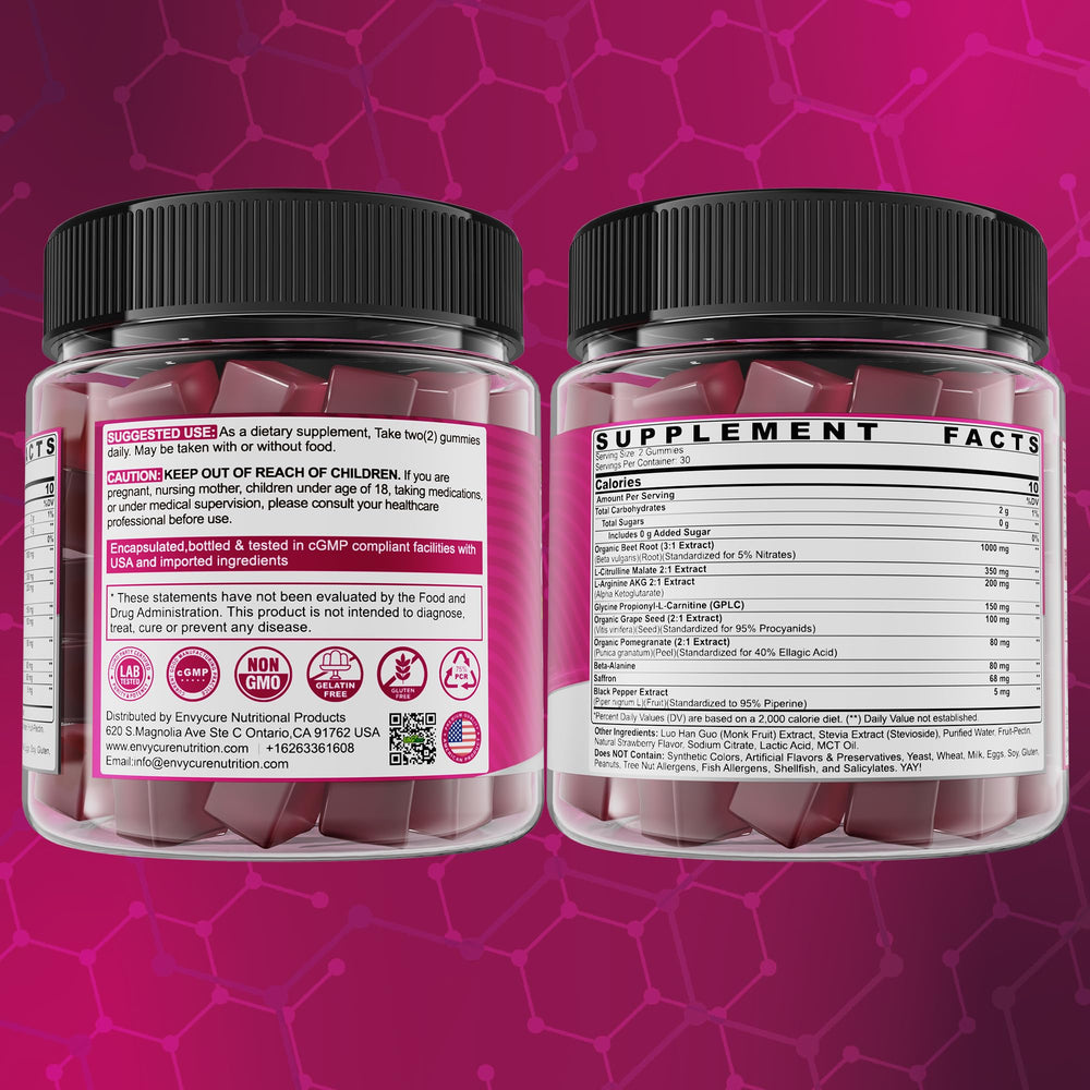 GMP seal on EnvyCure packaging indicating quality controls and safety.