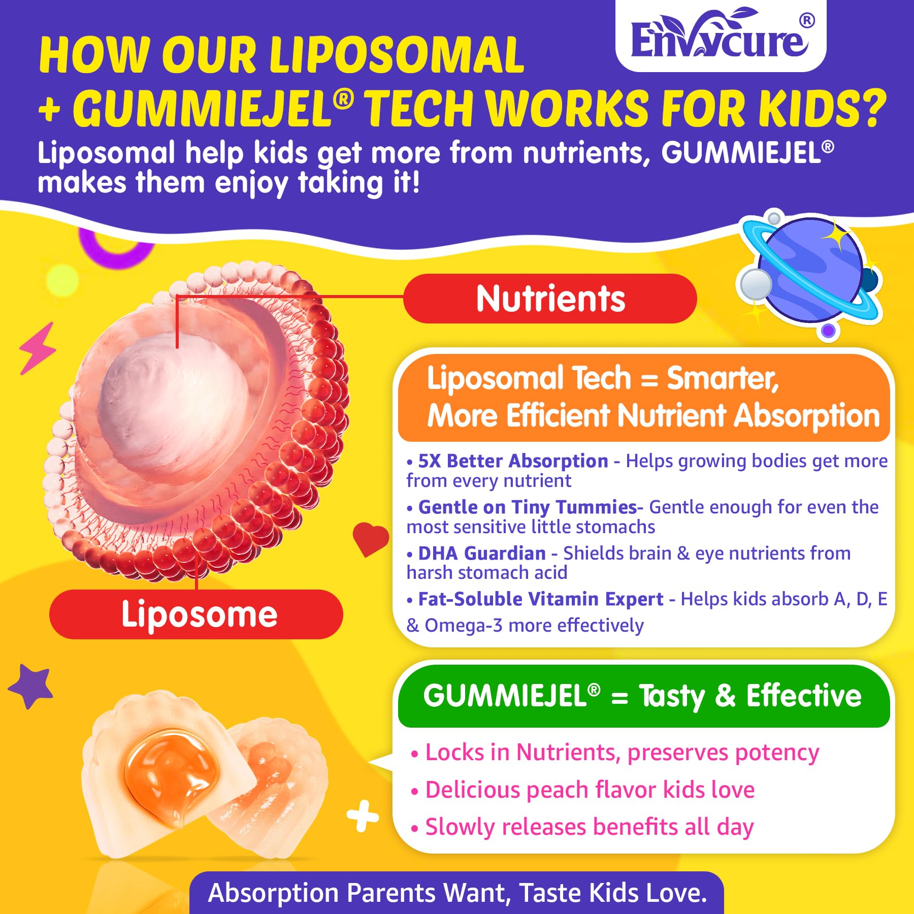 Liposome-based delivery concept visual for improved nutrient absorption