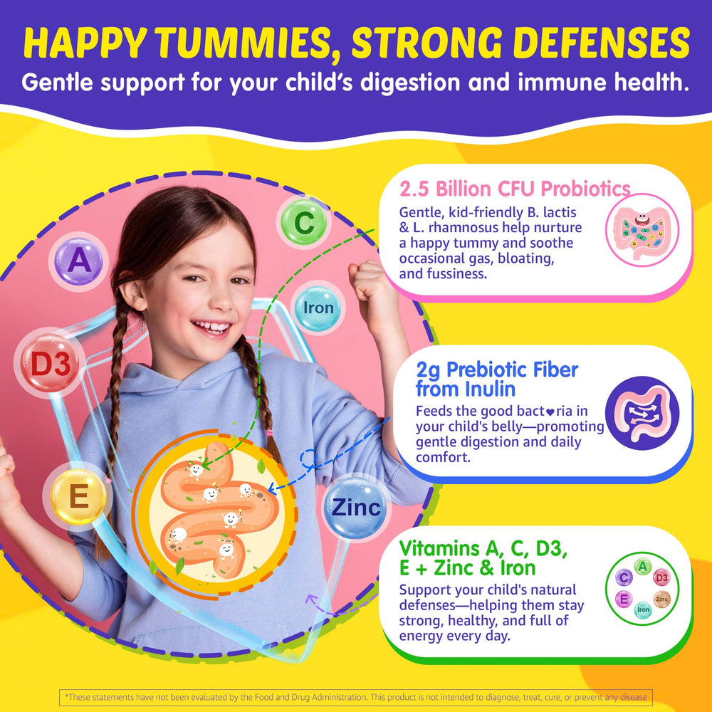 Nutrition information chart illustrating vitamins, minerals, and omega-3 content