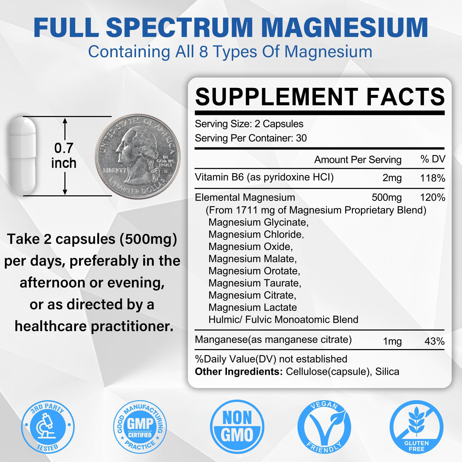 EnvyCure capsules closeup shows vegan magnesium for sleep and comfort.