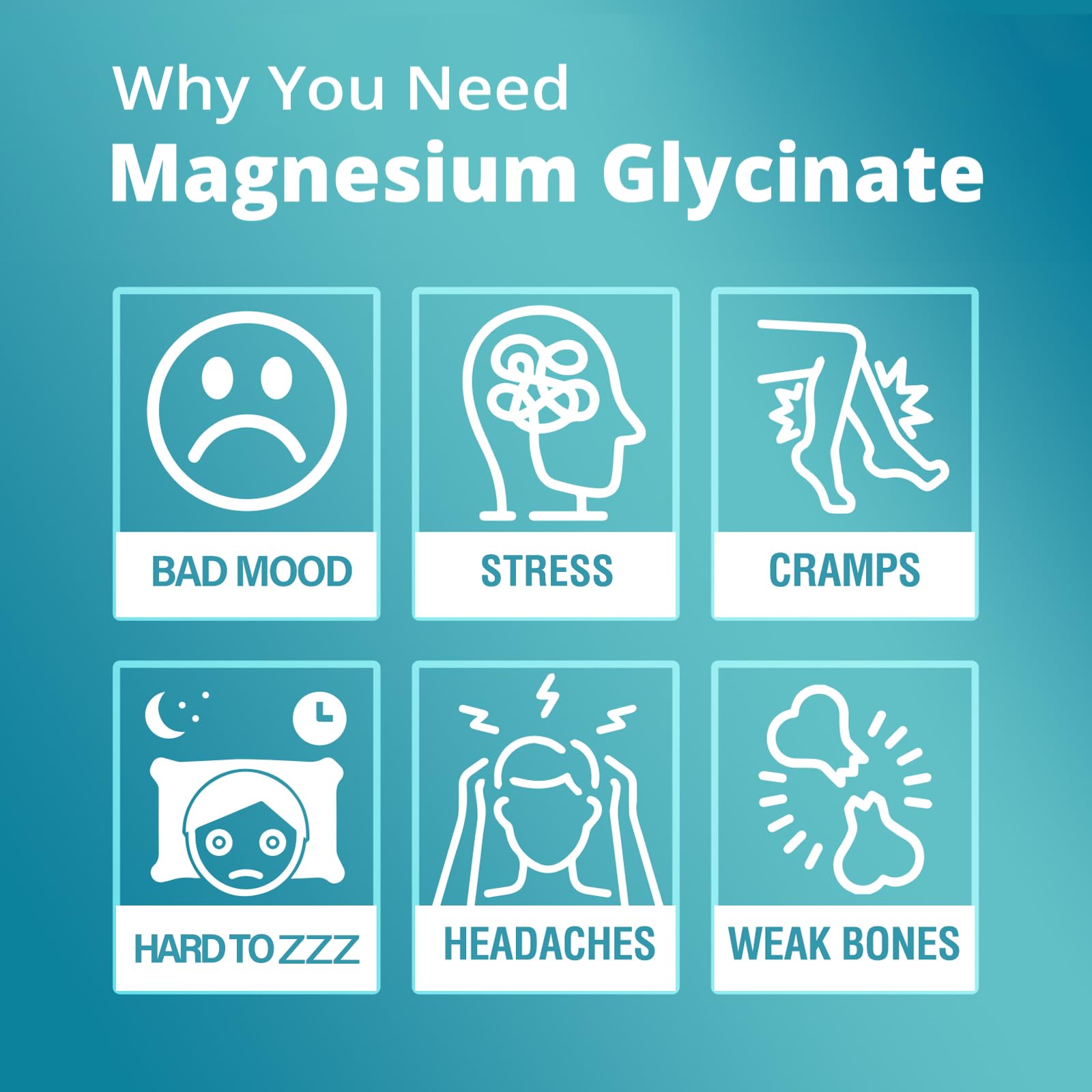 EnvyCure magnesium glycinate with ashwagandha ingredients layout indicating focus support
