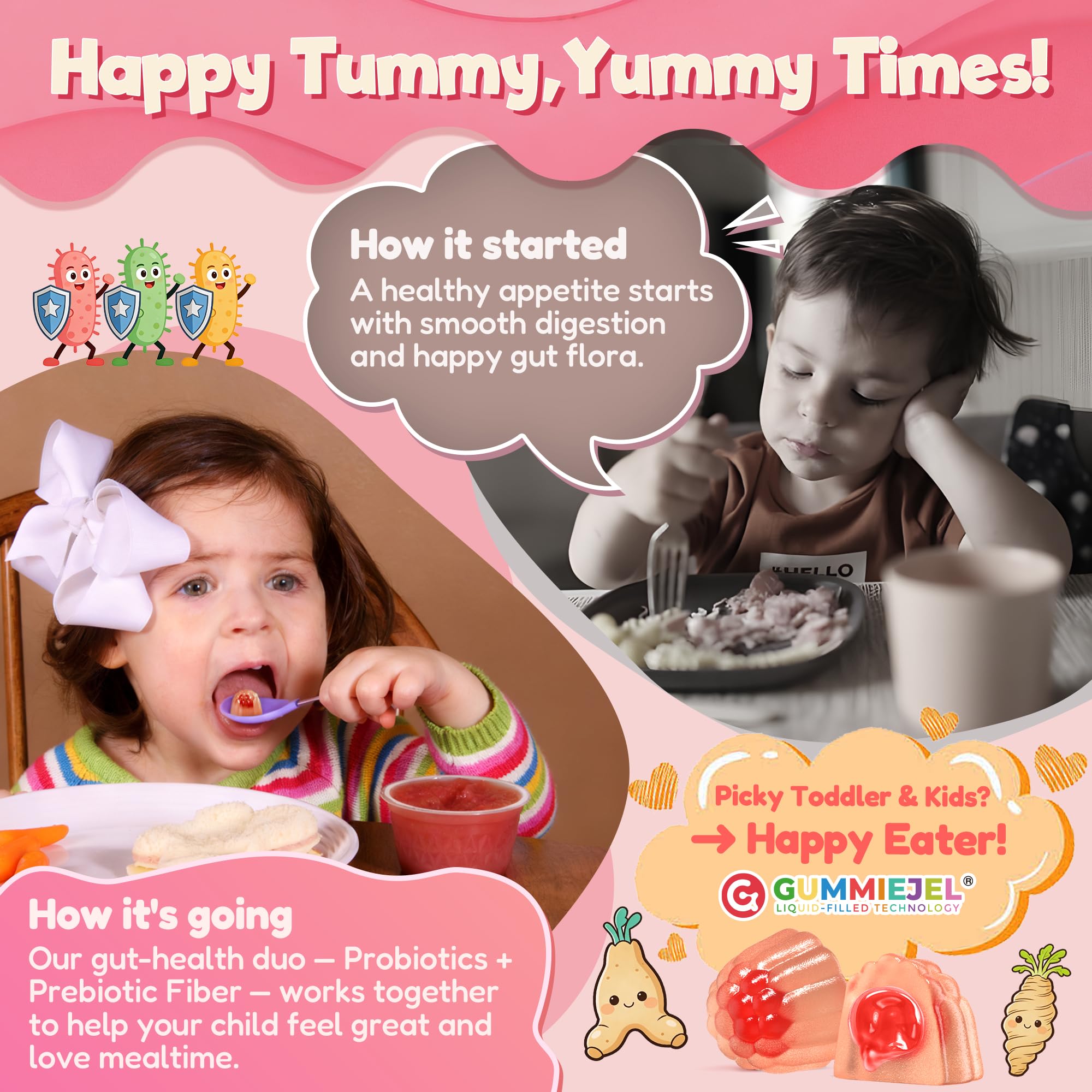 Key ingredients include fiber and probiotics in EnvyCure gummies.