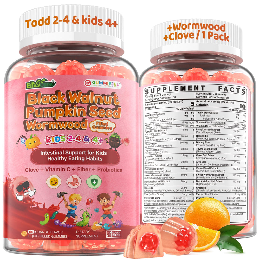 EnvyCure Para Clean Gummies orange flavor bottle for easy daily use.