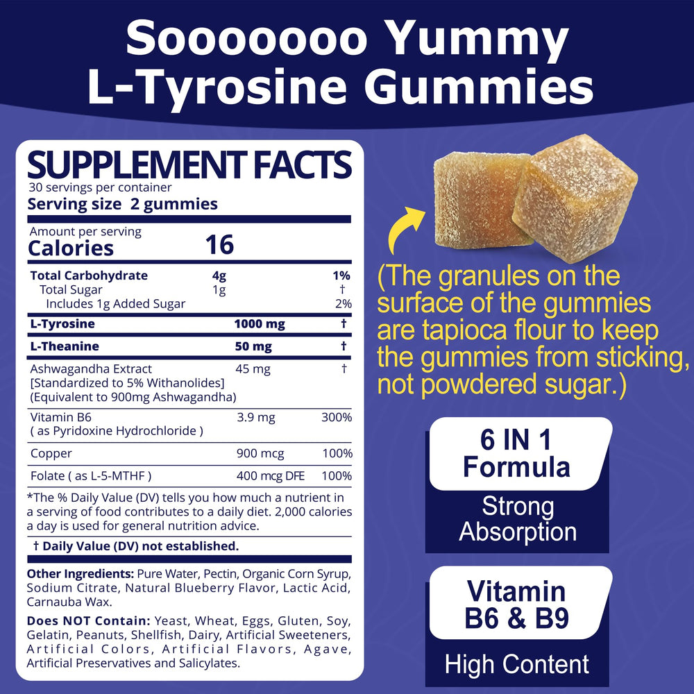 EnvyDeal L Tyrosine Gummies mood bottle suggests balanced mood and daily motivation