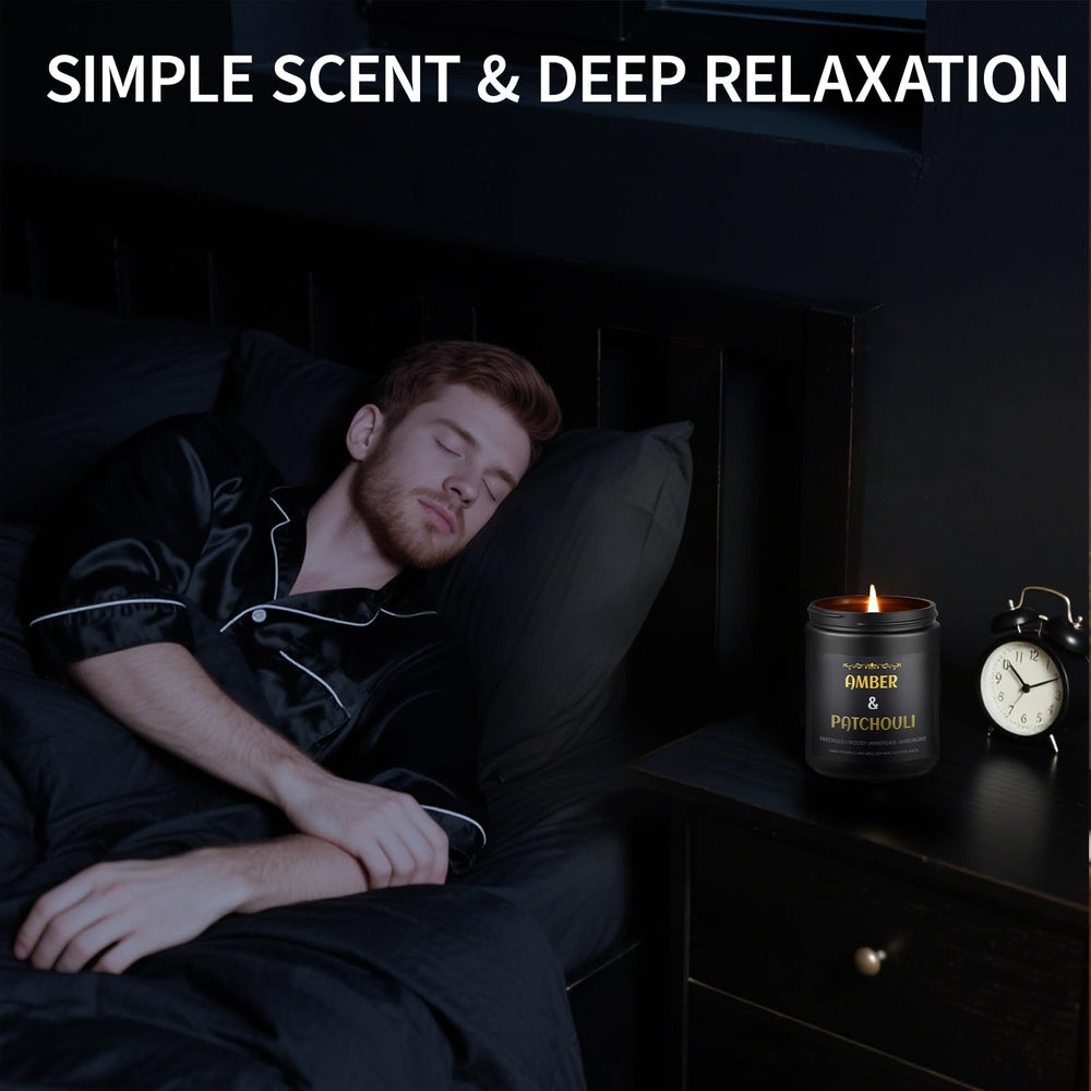 Enwhisco Sandalwood candle adds masculine ambiance to living spaces.