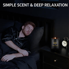 Enwhisco Sandalwood candle adds masculine ambiance to living spaces.