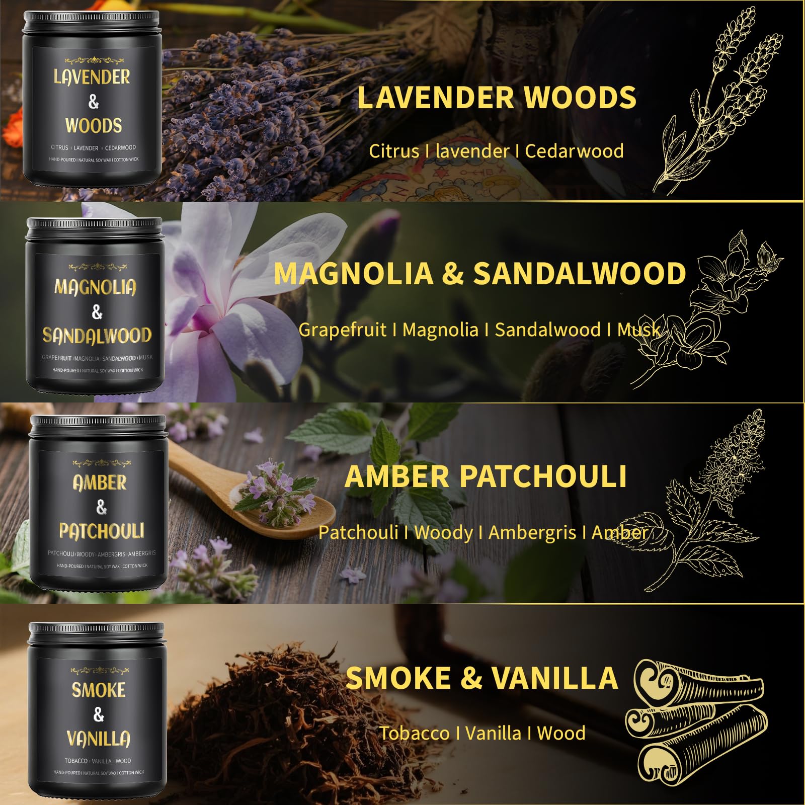 Enwhisco Smoke Vanilla candle for cozy evenings and focus.