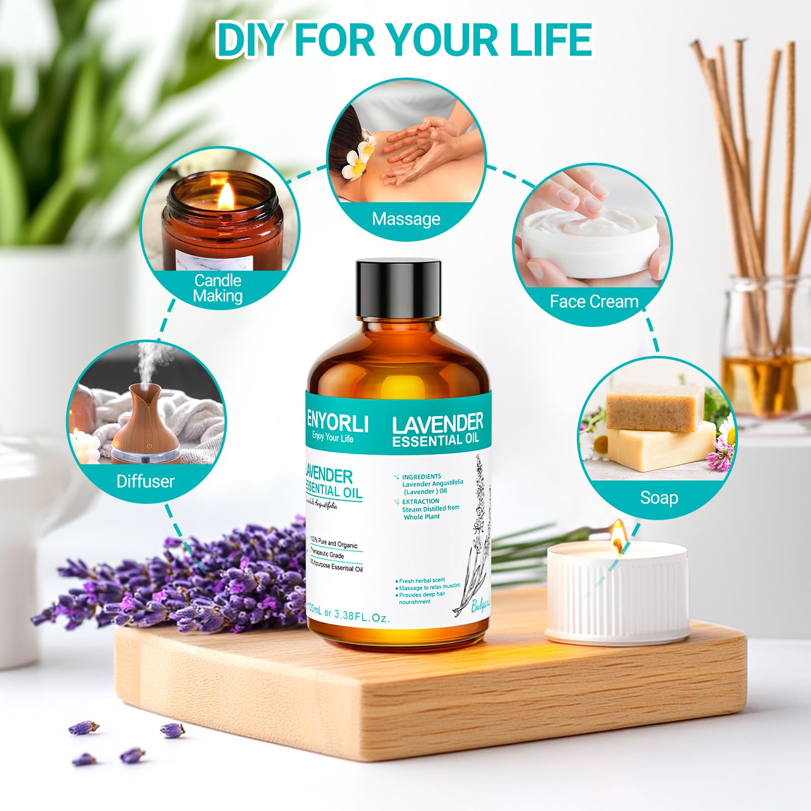 ENYORLI amber bottle protects oil from light, preserving potency.