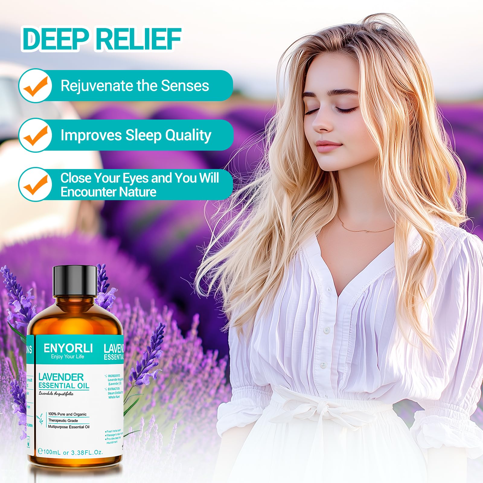 ENYORLI lavender oil used in DIY candles for natural scent.