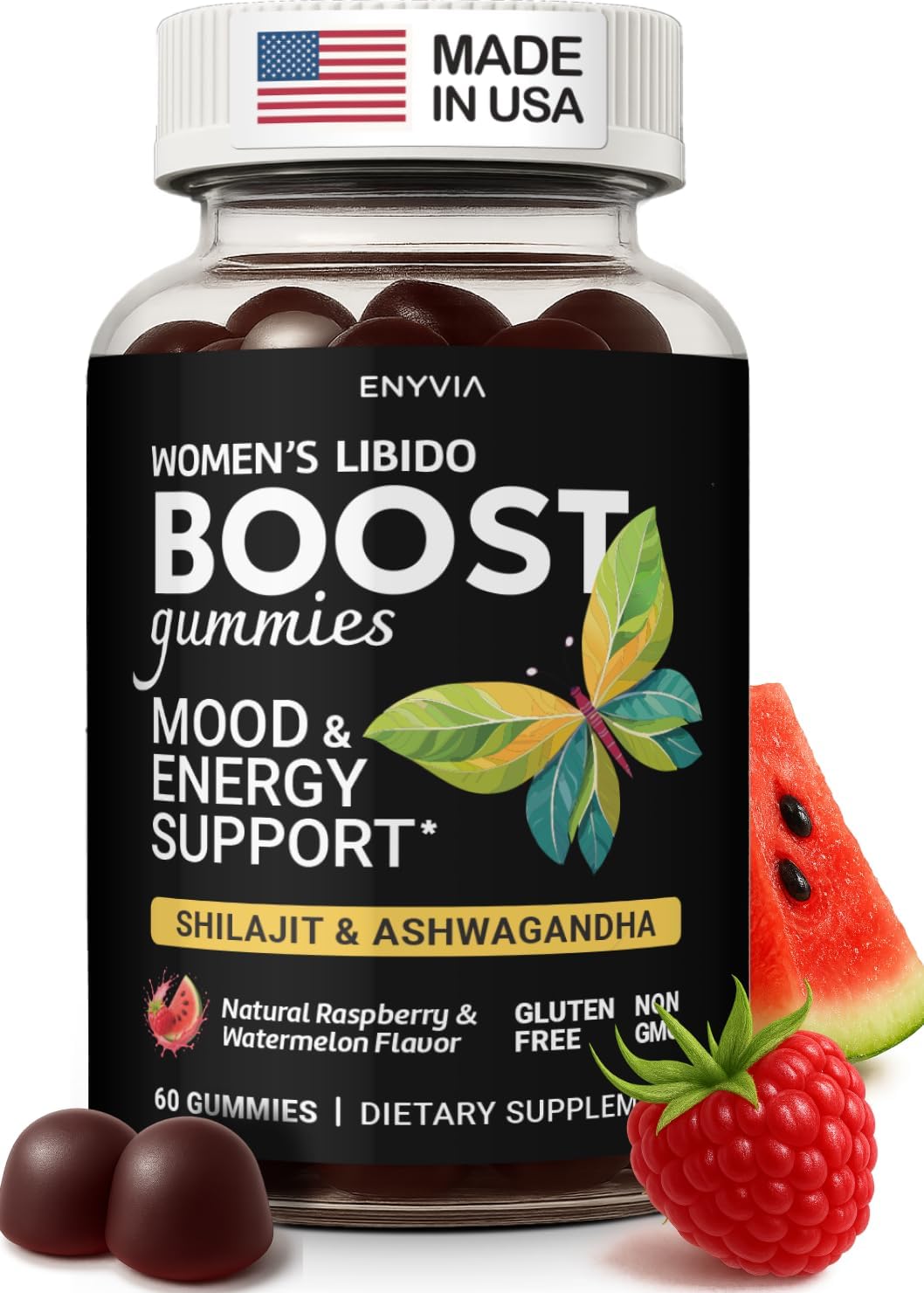 Enyvia female libido gummies bottle front showing hormone balance support