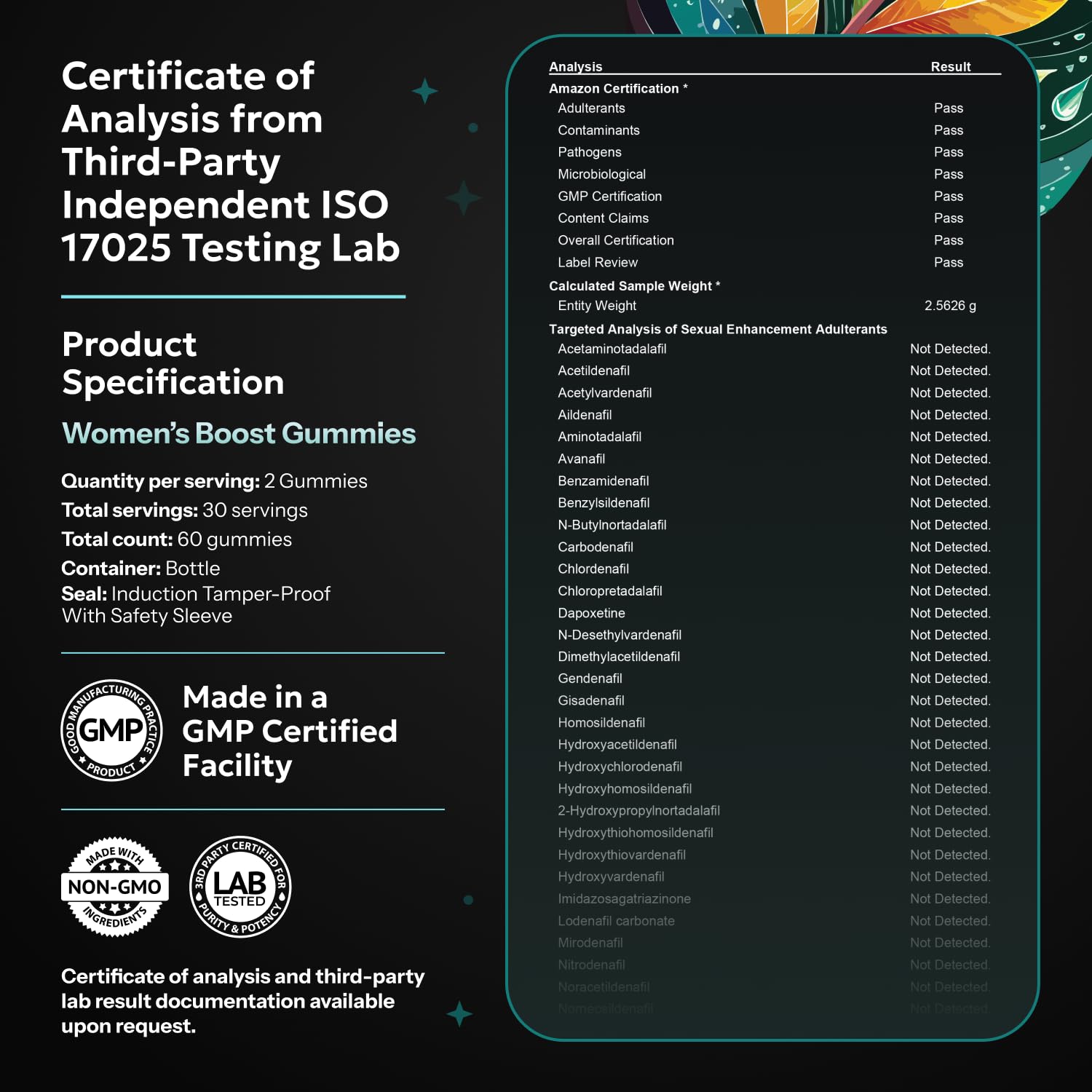 Eurofins lab test seal confirming quality for Enyvia gummies