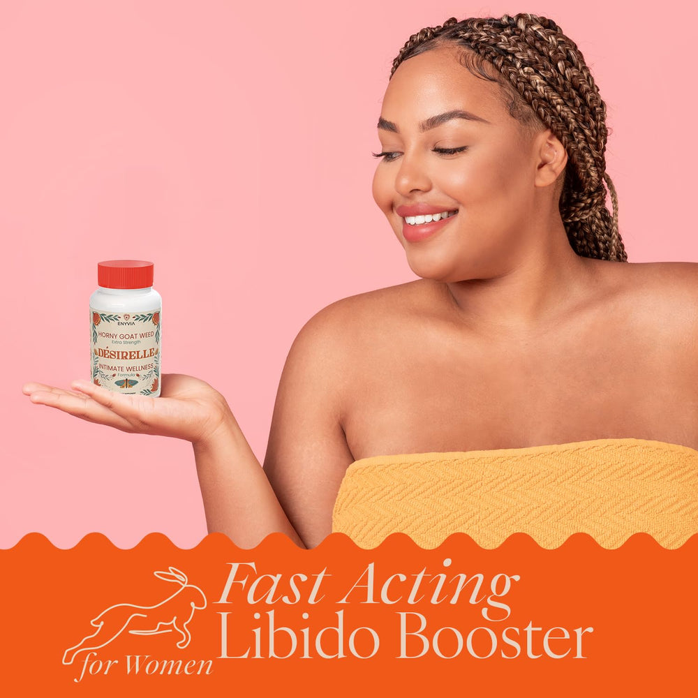 Enyvia Libido Booster capsules in hand illustrate portable daily supplement
