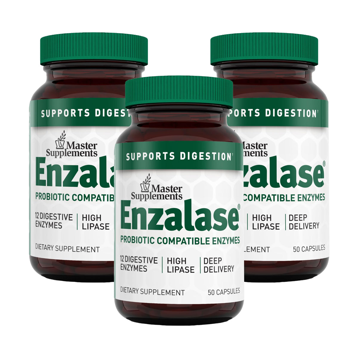 Enzalase bottle pack-3 promoting gentle daily digestion with 150 servings