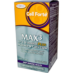 Enzymatic Therapy Cell Forté Max3 capsules support immune health and cellular balance.