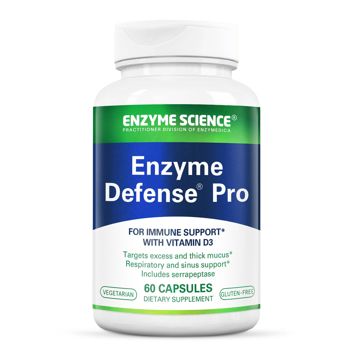Enzyme Defense Pro bottle front view highlighting immune support potential