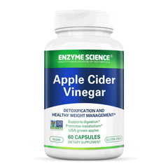 Enzyme Science Apple Cider Vinegar bottle with capsules for convenient digestion support.