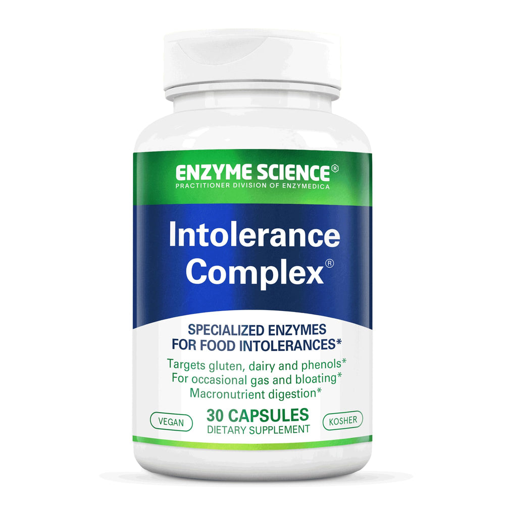 Enzyme Science Intolerance Complex bottle offering digestive support for sensitive eaters.