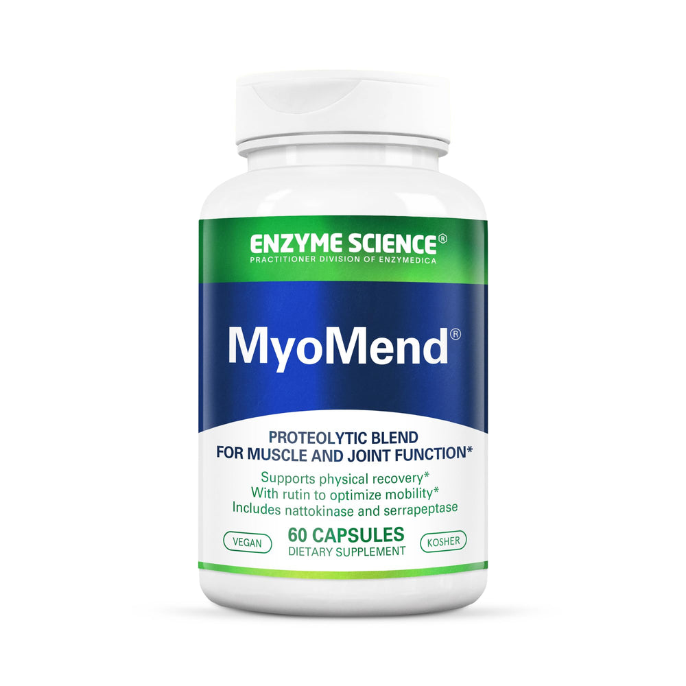Enzyme Science Myomend bottle and capsules for muscle support after exercise