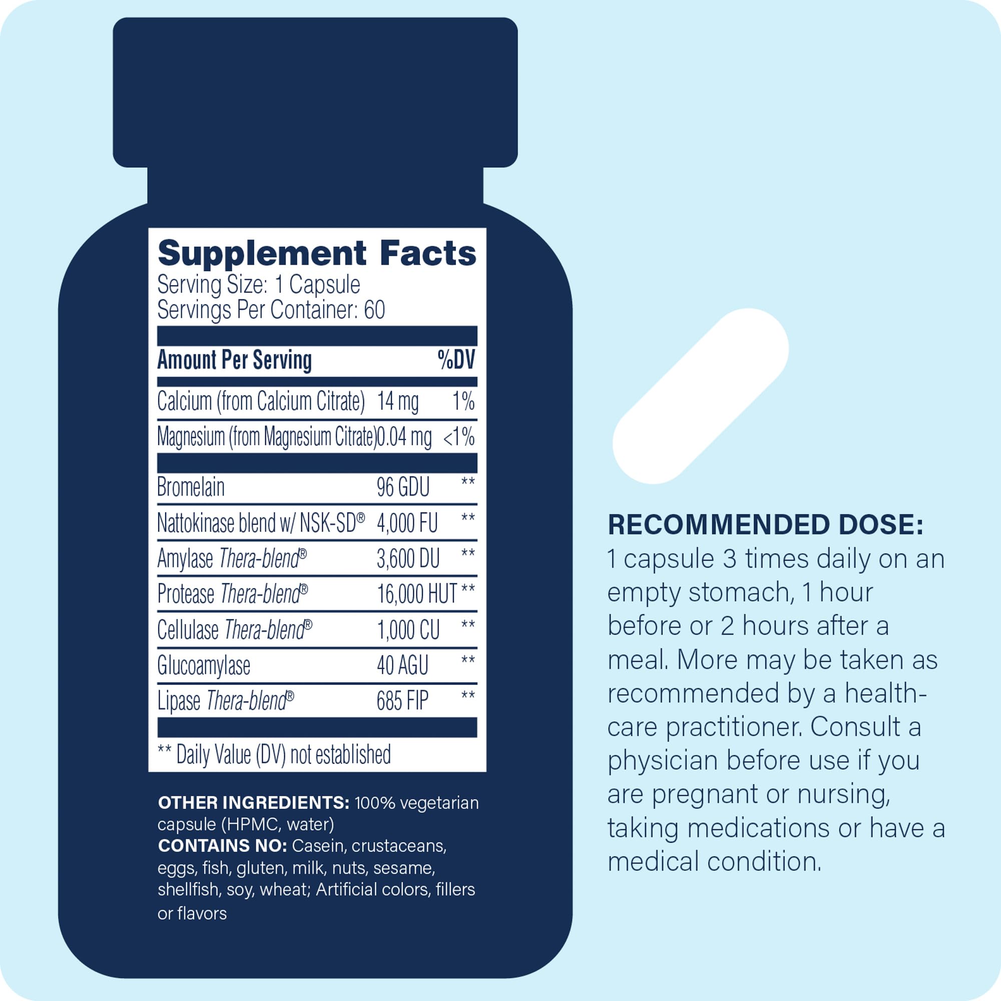 Enzyme Science Nattokinase Pro label closeup emphasizes NSK-SD stability and purity.