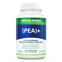 Enzyme Science PEA+ pea turmeric capsules bottle supports overall wellness.