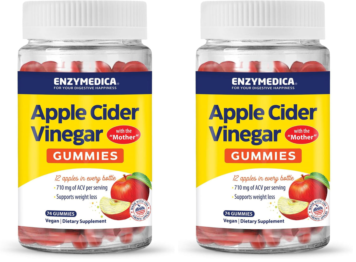 Enzymedica Apple Cider Vinegar Gummies bottle shows tasty, convenient daily use