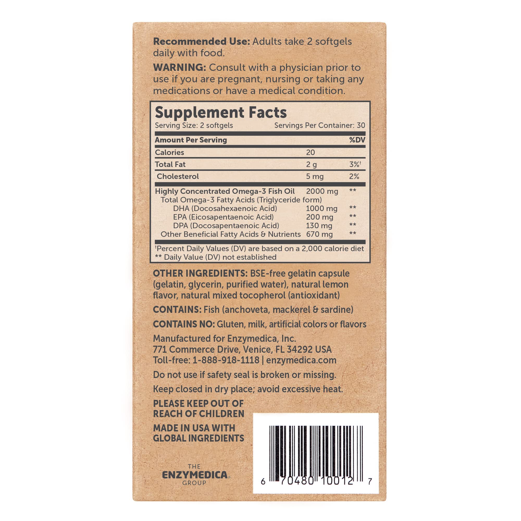 Enzymedica Aqua Biome lemon-coated softgels with smooth taste and no fishy aftertaste.