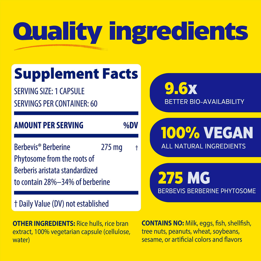 Enzymedica Berberine Phytosome capsules close-up, emphasizing vegan dietary supplement benefits.