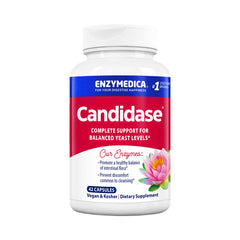 Enzymedica Candidase bottle front shows digestive enzyme support for gentle cleansing.