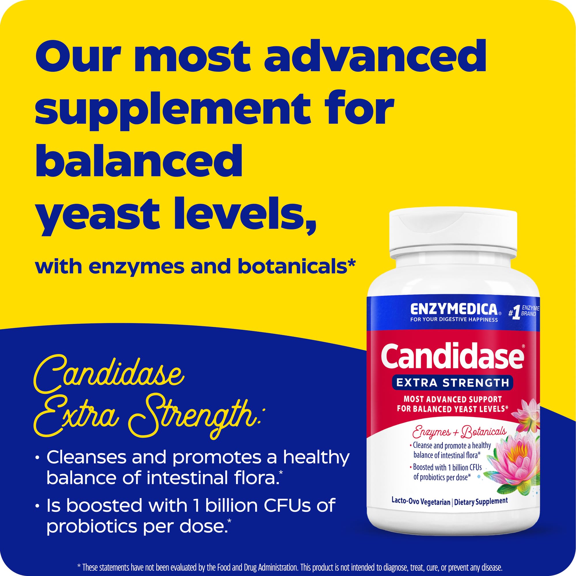 Enzymedica Candidase capsules ready for daily digestive balance in the bottle.