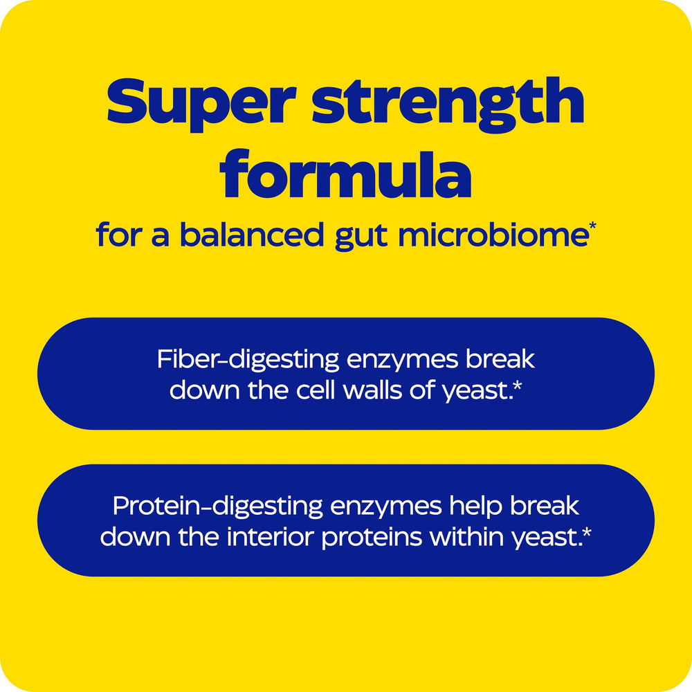 Candidase ingredient list highlights natural enzymes aiding gut flora balance.