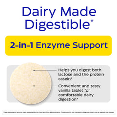 Enzymedica DairyAssist bottle label highlighting 60 chewables