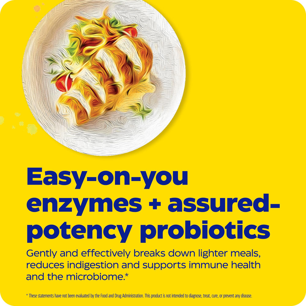 Thera-blend enzymes symbol on packaging for gentle digestion support