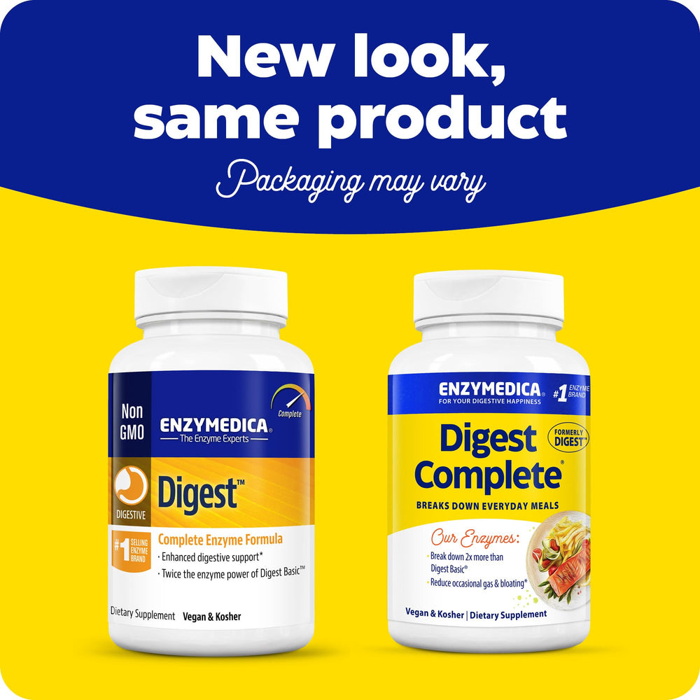 Enzymedica Digest capsules close-up for fast digestion relief.