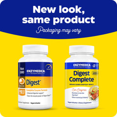 Enzymedica Digest capsules close-up for fast digestion relief.