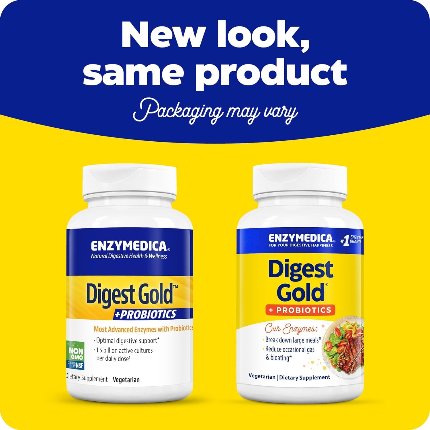 Digest Gold capsules close-up by Enzymedica, compact and easy to swallow.