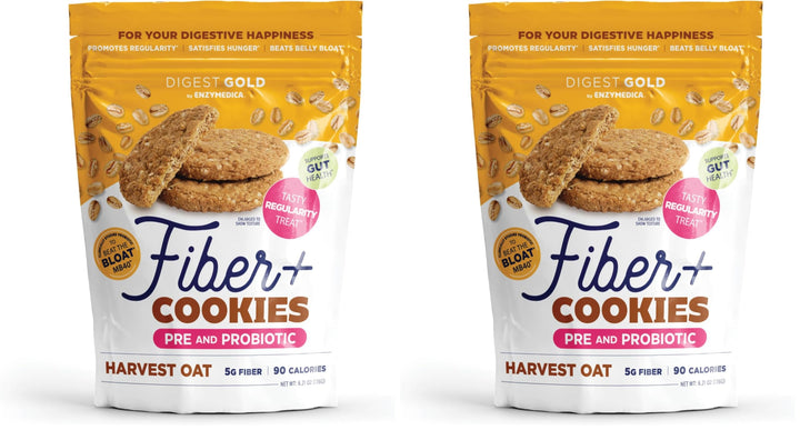 Enzymedica Digest Gold Fiber Cookies Harvest Oat front package view for daily fiber
