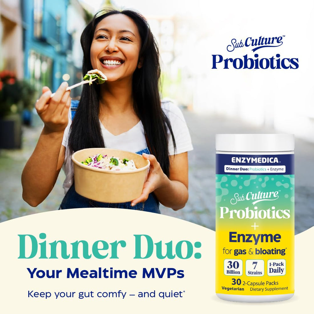 Enzymedica Dinner Duo 30-pack box for convenient daily use