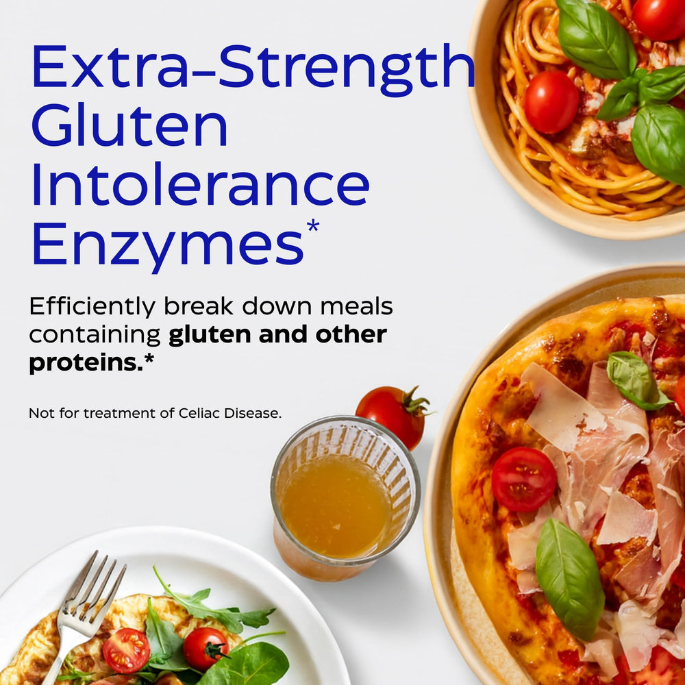 Capsules of Enzymedica GlutenEase Extra Strength closeup for easy-to-take daily support