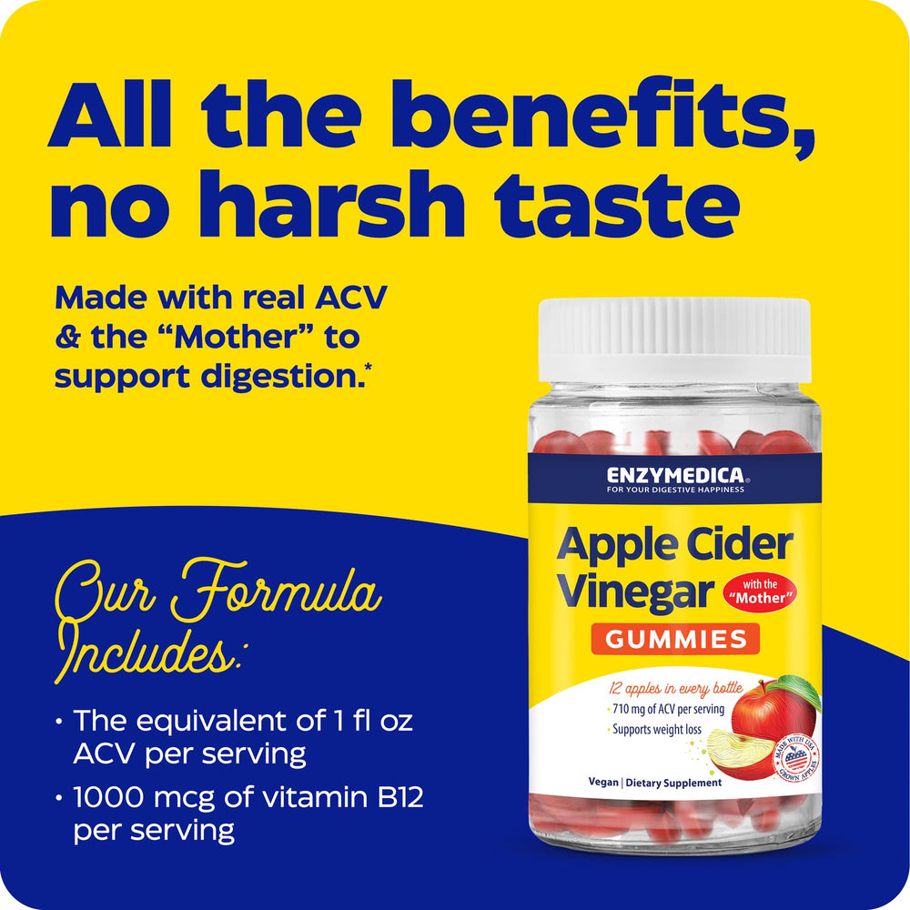 Enzymedica gummies featuring The Mother highlighting natural fermentation and flavor