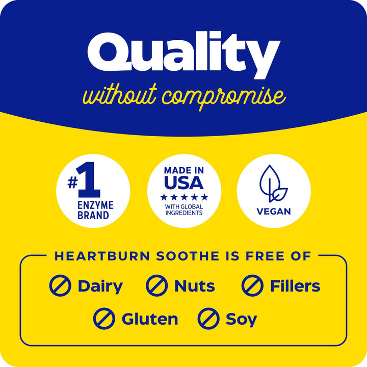 Enzymedica Heartburn Soothe packaging label and dosage info.