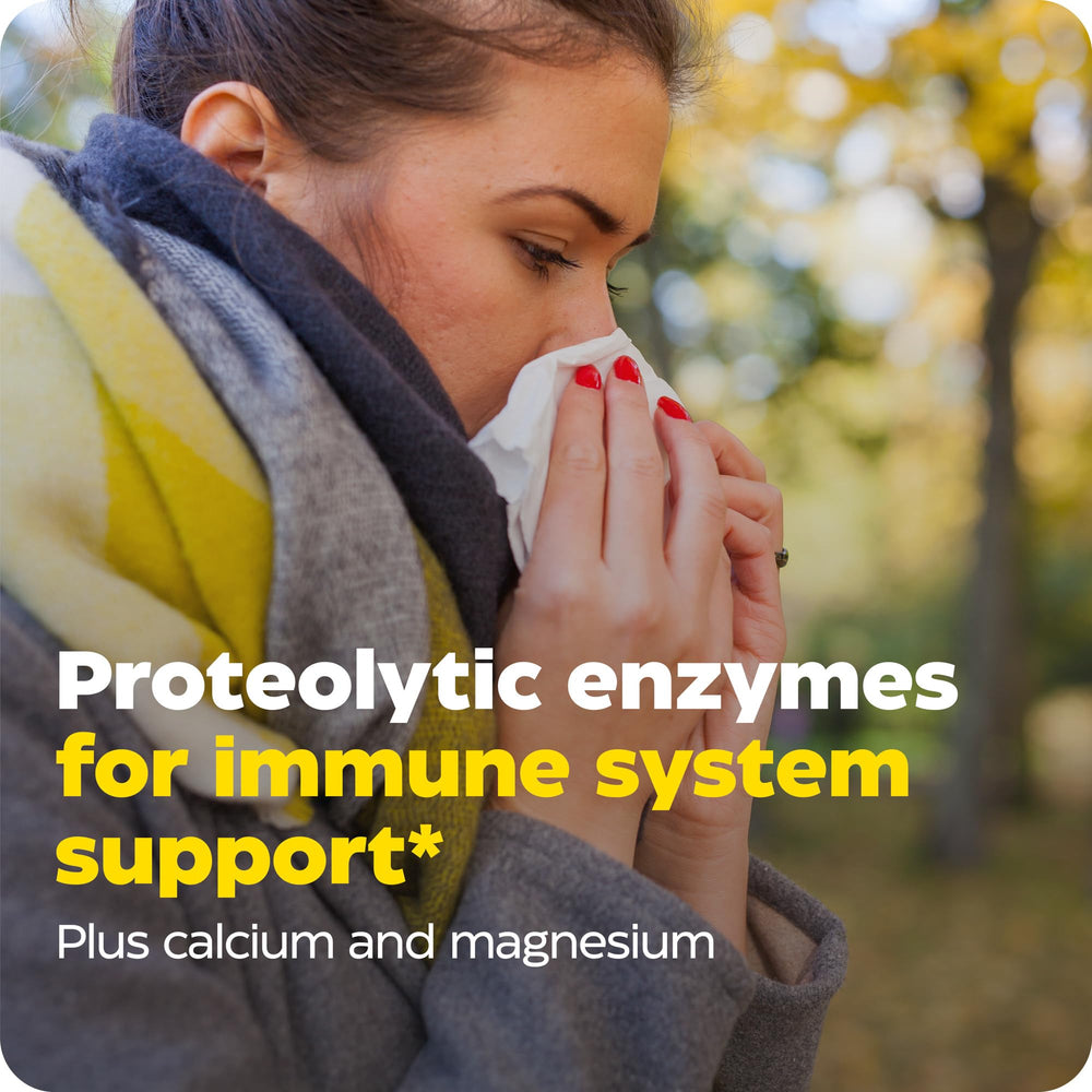 Enzymedica Immune Defense capsules displayed for easy daily dosing