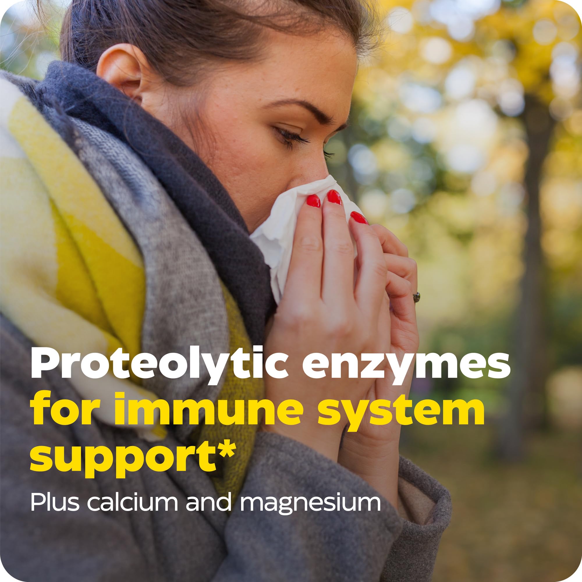 Enzymedica Immune Defense regular-strength box front signals a trusted wellness routine.