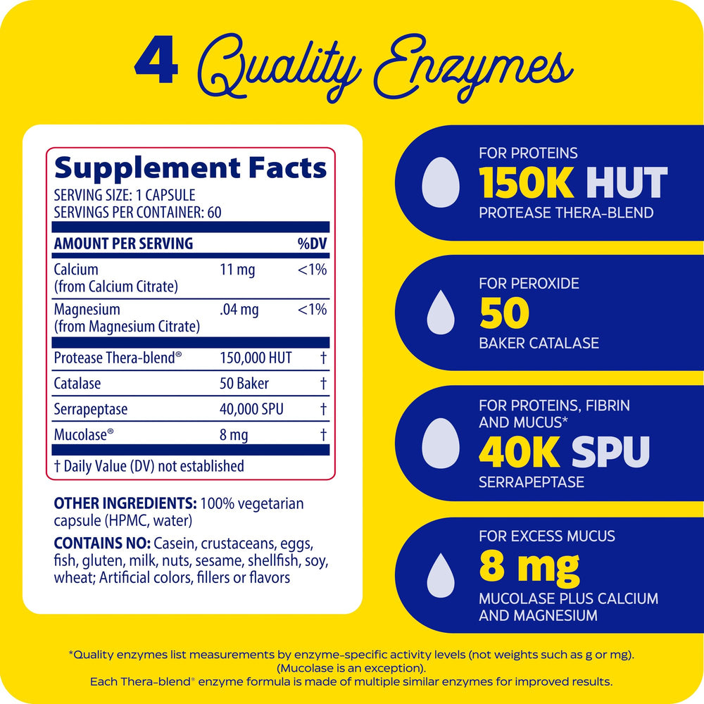 Enzymedica Immune Defense regular-strength capsules closeup highlights proteolytic enzymes for wellness.